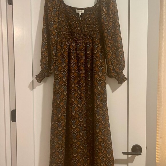 Small bohme Brown Floral Bohemian Maxi Dress (NEVER WORN) - Picture 3 of 7
